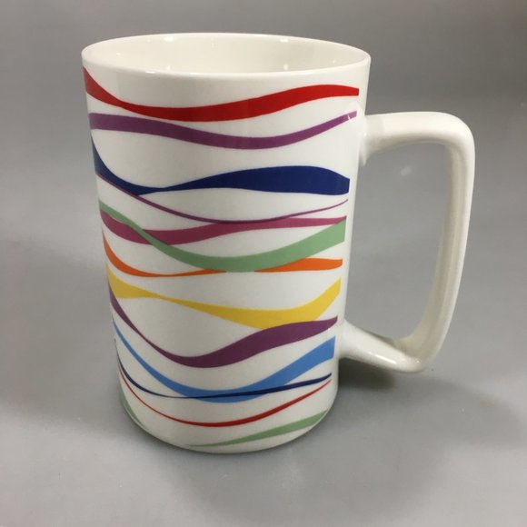 Pfaltzgraff Everyday Wavy Lines Ribbon Mug NEW